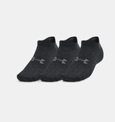 CALCETINES UNDER ARMOUR ESSENTIAL NO SHOW UNISEX (3 - PACK NEGROS) | 1361459 - 002 UNDER ARMOUR L - RealSport