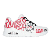 ZAPATILLAS SKECHERS UNO LOVE GRAFFITI BLANCO/ROJO (MUJER) | 177082 - WRBK - RealSport