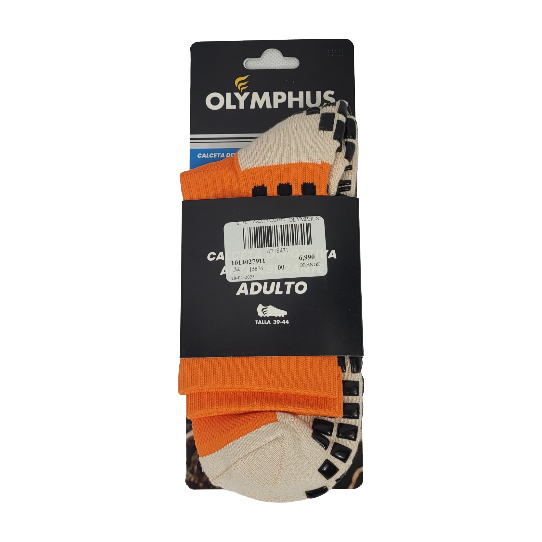 CALCETINES ANTIDESLIZANTES OLYMPHUS ORANGE ADULTO 1014027911