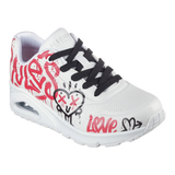 ZAPATILLAS SKECHERS UNO LOVE GRAFFITI BLANCO/ROJO (MUJER) | 177082-WRBK