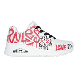 ZAPATILLAS SKECHERS UNO LOVE GRAFFITI BLANCO/ROJO (MUJER) | 177082-WRBK