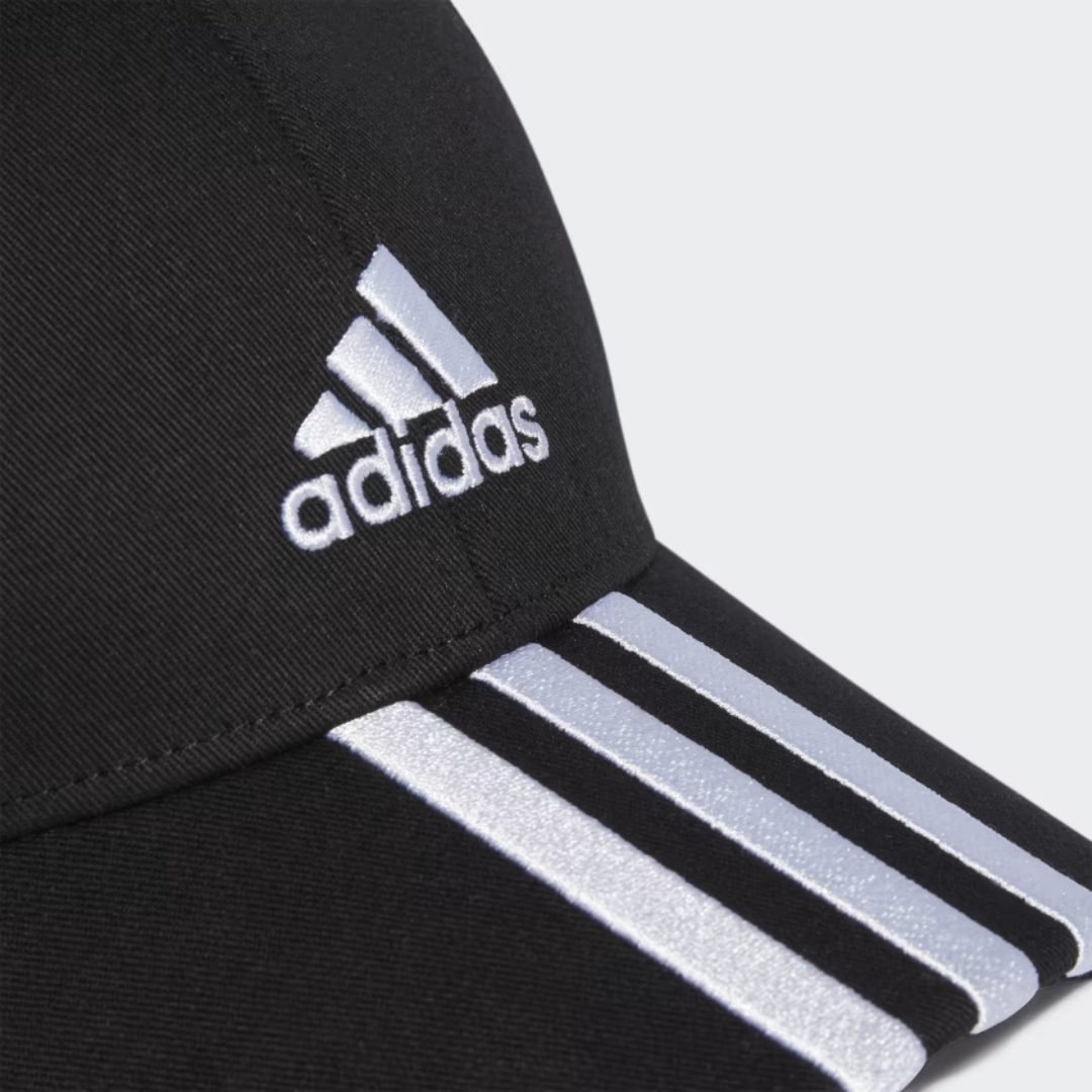 GORRA DE BÉISBOL ADIDAS 3 TIRAS SARGA DE ALGODÓN NEGRA | IB3242 - RealSport