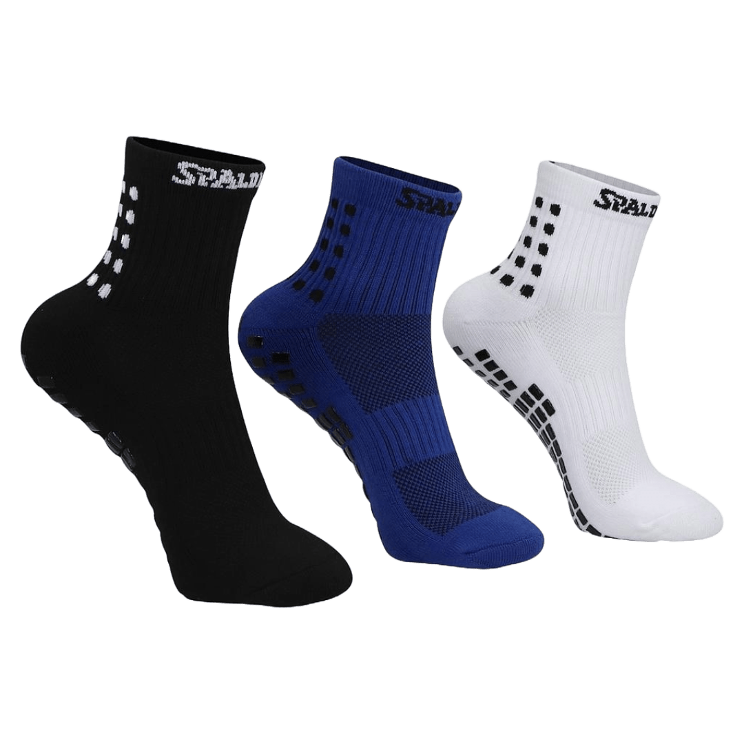 [PACK DE 3] CALCETINES ANTIDESLIZANTES SPALDING (TALLA 40 - 45) NEGRO - AZUL - BLANCO | SPSTACC001 SPORTZONE 00 - RealSport